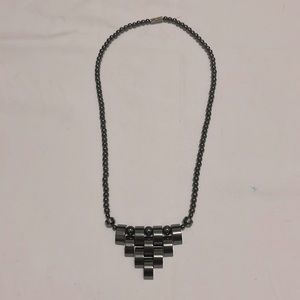 Hematite necklace triangle shaped